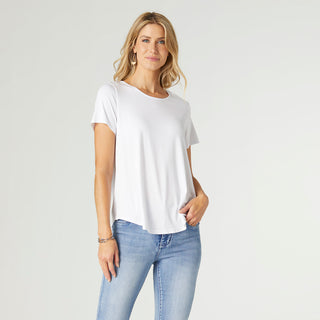 Erin Pleat Back Tee - White