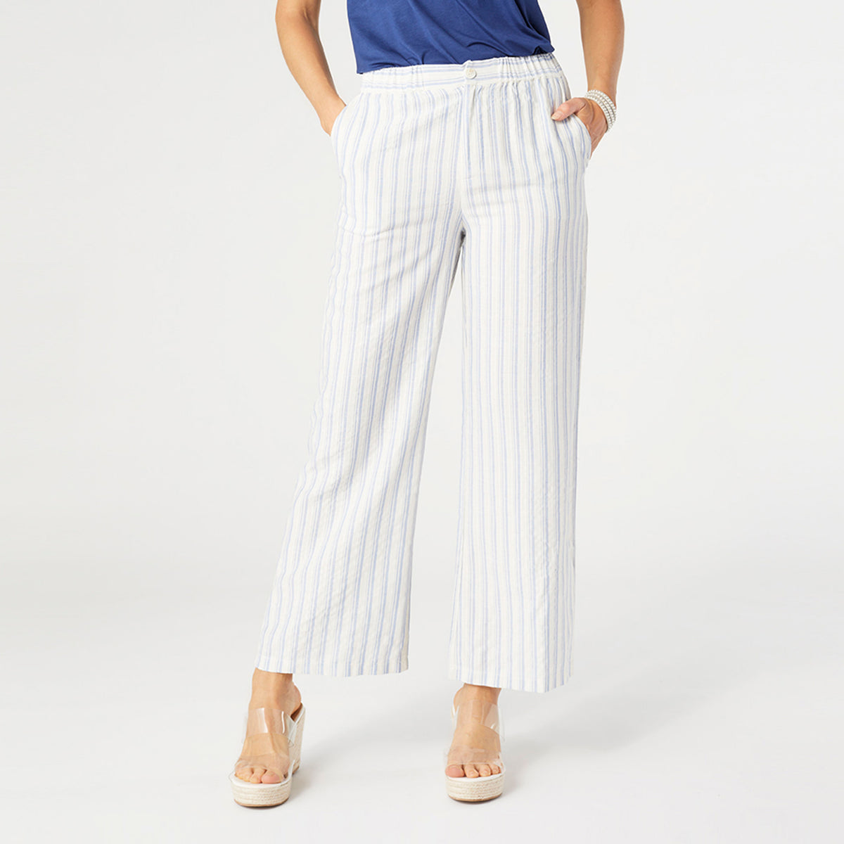 ★overdue flair★ LACE PINTUCK COTTON PANTS_WHITE White Lace Inserted Pintuck Trousers – wforwoman