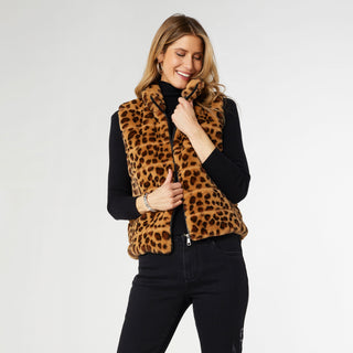 Ronan Faux Fur Vest - Cheetah