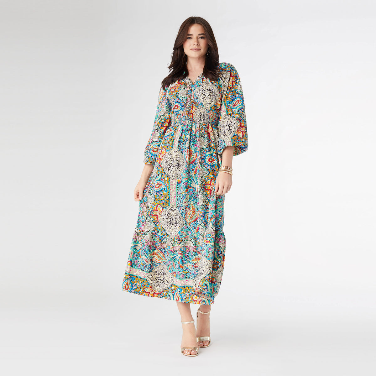 パーティードレス Multicolor Floral Dress Pink Floral Puff Sleeve Mini Dress - Kendry Collection Boutique