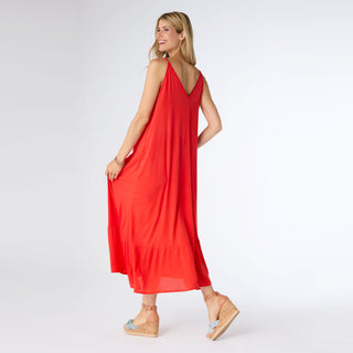 Zaria Dress with Pockets - Red