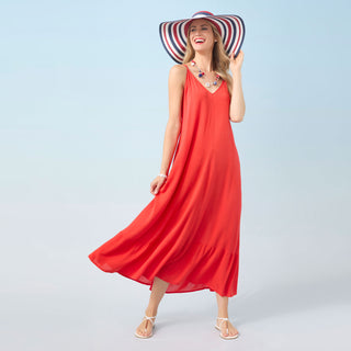 Zaria Dress with Pockets - Red