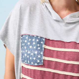 Vintage America Hooded Top - Mid-Heather Grey