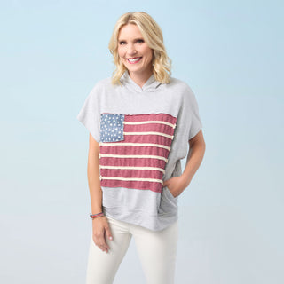 Vintage America Hooded Top - Mid-Heather Grey