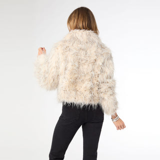 Gianna Hairy Faux Fur Jacket - Natural