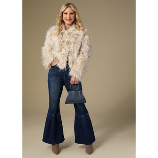 Gianna Hairy Faux Fur Jacket - Natural