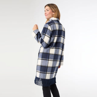 Devon Open Front Cardigan - Navy/Cream/Black