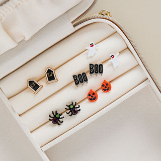 Whispers Dazzling Spider Studs - Black