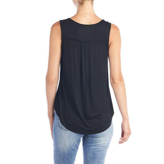 Erin Pleat Back Tank - Black