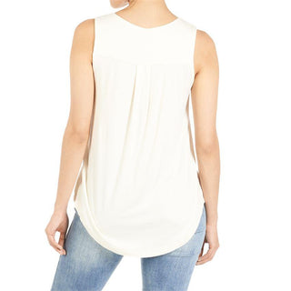 Erin Pleat Back Tank  - Pearl