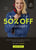 Promotional advertisement with a person wearing a denim jacket, featuring a 50% off clearance sale offer.