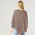 Lightweight Brushed Poncho  - Brown