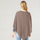 Lightweight Brushed Poncho  - Brown