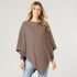 Lightweight Brushed Poncho  - Brown