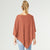 Lightweight Brushed Poncho  - Rust