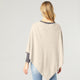 Lightweight Brushed Poncho  - Taupe