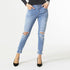 OMG ZOEYZIP Skinny Ankle Distressed Jeans - Light Denim - Final Sale
