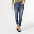 OMG ZoeyZip Skinny Ankle with Fringe Jeans - Dark Denim