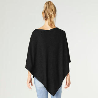 Lightweight Brushed Poncho - Black