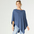 Lightweight Brushed Poncho - Denim