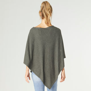 Lightweight Brushed Poncho - Green
