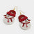 Snowman Beaded Earrings - White