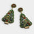 Christmas Tree Beaded Earrings - Green