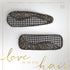 Suiting Hair Clips - Black Herringbone