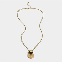 Dew Necklace Gunmetal Cable with Gold Hardware