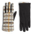 Tweed Plaid Touchscreen Gloves - Cream