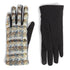 Tweed Plaid Touchscreen Gloves - Grey