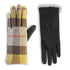 Fur Lined Plaid Touchscreen Gloves - Brown