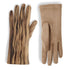 Metallic Wavy Stripes Touchscreen Gloves - Tan