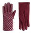 Quilted Puffer Touchscreen Gloves - Deep Red