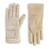 Marled Loop Belted Cuff Touchscreen Gloves - Cream