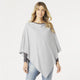 Lightweight Brushed Poncho  - Heather Grey