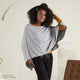 Lightweight Brushed Poncho  - Winter White