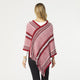 Haisley Chevron Poncho  - Red - Final Sale - Red
