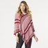 Haisley Chevron Poncho  - Red
