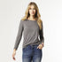 Vienna Long Sleeve Side Cinched Top  - Mid Heather Grey