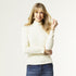 Hazel Long Sleeve Ribbed Mock Neck Top  - Cream