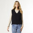 Aria V-Neck Sweater Vest   - Black