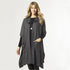 Layla Brushed Hooded Cardigan with Toggle - Charcoal