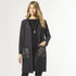 Maya Long Cardigan with Faux Fur Pockets  - Charcoal Heather