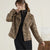 Yvonne Zip Up Moto Jacket  - Brown/Black - Final Sale - Brown/Black