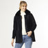 Willow Coat with Removable Faux Fur Collar  - Black