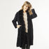 Casper Coat with Faux Fur Trim  - Black