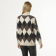 Emila Diamond Turtleneck Sweater  - Taupe/Brown/Black