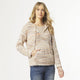 Eva V-Neck Sweater with Hood  - Taupe/Multi