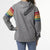 Amora Multi Stripe Zip-Up Sweatshirt - Heather Grey